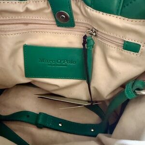 Marc O'Polo Green and Cream Handbag
